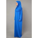 Mercan Hijab Mercan Tek Parça Pratik Namaz Elbisesi - Indigo Mavi - Standart