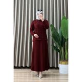 mercan moda Piraye Etekli Takım kristal Kumaş Kadın Bordo Desenli Etekli Tesettür İkili Takım