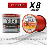 Mercan PE Örgü Platinum 8X İp 0.33 mm - 500 mt Turuncu Misina