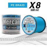Mercan Pe Örgü Platinum X8 Mavi Ip 500M Misina - 0,16 mm - 500 m