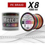 Mercan Pe Örgü Platinum X8 Multicolor Ip 1000M Misina - 0,10 mm - 1000 m