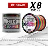 Mercan Pe Örgü Platinum X8 Multicolor Ip 1000M Misina - 0,55 mm - 1000 m
