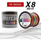 Mercan Pe Örgü Platinum X8 Multicolor Ip 500M Misina - 0,08 mm - 500 m