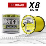 Mercan Pe Örgü Platinum X8 Sarı Ip 500M Misina - 0,30 mm - 500 m