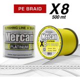 Mercan Pe Örgü Platinum X8 Sarı Ip 500M Misina - 0,45 mm - 500 m
