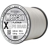 Mercan Pe Örgü Platinum X9 İp 0.09 mm - 500 mt Beyaz Misina