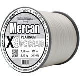 Mercan Pe Örgü Platinum X9 İp 0.15 mm - 500 mt Beyaz Misina