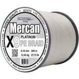 Mercan Pe Örgü Platinum X9 İp 0.19 mm - 500 mt Beyaz Misina