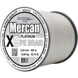 Mercan Pe Örgü Platinum X9 İp 0.23 mm - 500 mt Beyaz Misina