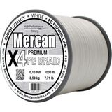Mercan PE Örgü Premium 4X İp 0.10 mm - 1000 mt Beyaz Misina
