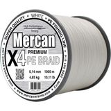 Mercan Pe Örgü Premium 4X İp 0.14 mm - 1000 mt Beyaz Misina