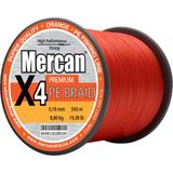 Mercan PE Örgü Premium 4X İp 0.18 mm - 500 mt Turuncu Misina