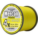 Mercan Pe Örgü Premium 4x Ip 1000 M Fosforlu Sarı Misina - 0,24 mm - 1000 m