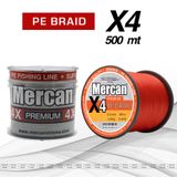 Mercan Pe Örgü Premium X4 İp 500 mt Turuncu Misina