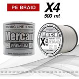 Mercan Premium Pe 4x Örgü 500 M Beyaz Ip Misina - 0,14 mm - 500 m