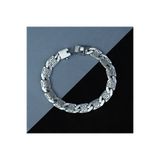 Mercan Silver 925 Ayar Gümüş Erkek Oksitli Grek Motifli Bileklik