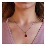 Mercan Taşlı El İşi Otantik 925 Ayar Gümüş Kolye