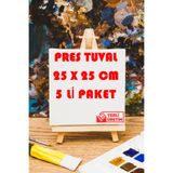 Mercan Tuval Mercan Pres Tuval 25 Cm X 25 Cm 5 Li Paket