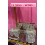Mercandamoda Taşlı Üçlü Makyaj Organizer