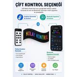 Mercansa Esnek LED Matrix Panel Kayan Yazı Ekranı Kumandalı Ritim ve Galeri Destekli