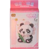 Mercansa LZ-8803 Oturan Sevimli Çiçek Panda 350 Parça Block Oyuncak
