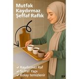 Mercansa Mutfak Dolabı Çekmece Kaydırmaz Raf Örtüsü Şeffaf, Suya Dayanıklı, Kesilebilir Pvc 45X300 cm