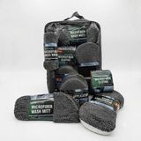 Mercansa Profesyonel Oto Araç Temizleme Seti Mikrofiber Oto Yıkama Bakım Kiti Gri 9 Parça
