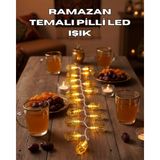 Mercansa Ramazan Işıkları Pilli Altın Fener Tasarımlı Dekoratif LED Aydınlatma