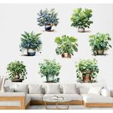 Mercansa Saksılı Çiçek Tasarımlı 8li Sticker MC-480A