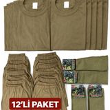 Mercantex Asker Iç Çamaşır Fanila Takımı 12LI ve Çorap Boxer - Yeşil