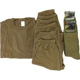 Mercantex Asker Iç Çamaşır Fanila Takımı 6lı ve Çorap - XL - Yeşil