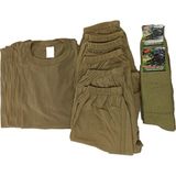 Mercantex Asker Iç Çamaşır Fanila Takımı 6lı ve Çorap - Yeşil