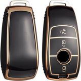 Mercedes A C E S Glc Gle Gls Siyah-Gold Anahtar Kılıfı - Şeffaf