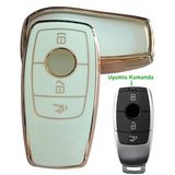 Mercedes B C E Sınıfı C180 C200 Glc Cla Cle Amg Gls Gla Uyumlu Kumanda Anahtar Kılıfı BEYAZ GOLD