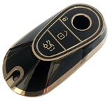 Mercedes Benz C S Class C200 C300 W206 W223 S400 S450 S480 S500 Uyumlu Kumanda Anahtar Kılıfı Oto Anahtarlık SİYAH GOLD