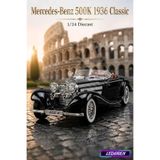 Mercedes-Benz Siyah 1/24 500K 1936 Classic Diecast Model Araba Metal Klasik Araç Oyuncak