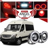 Mercedes - Benz Sprinter Uyumlu, Universal Mercekli Led Angel Sis Farı, 76mm Kırmızı Renk