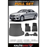 Mercedes C Serisi Rampalı Kulaklı Bagaj Havuzu+4.5d Havuzlu Paspas Seti 2018 Model - Siyah