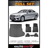 Mercedes C Serisi Rampalı Kulaklı Bagaj Havuzu+4.5d Havuzlu Paspas Seti 2020 Model - Siyah