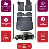 Mercedes C Serisi W204 2008 Model Rampalı Bagaj Havuzu+4d Araca Özel Havuzlu Paspas Takımıı Maxii - Siyah