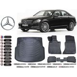 Mercedes C Serisi W204 2014 Model Plastik Bagaj Havuzu Araca Özel Siyah Extra Havuzlu Paspas Takımı