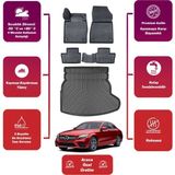 Mercedes C Serisi W205 2014 Model Rampalı Bagaj Havuzu Araca Özel Extra Havuzlu Paspas Takımı - Siyah