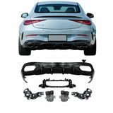 Mercedes c296 cle53 amg arka tampon difüzör ve egzoz ucu 2021