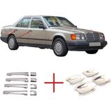 Mercedes E Klasse W124 Krom Kapı Kolu ve Kol Tası Takımı 4 Kapı 1984-1995 Paslanmaz Çelik - ÇokRenkli