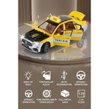 Mercedes E-Serisi Taksi 1:24 Ölçek Diecast Metal Model Araba - Işıklı, Sesli ve Süspansiyonlu