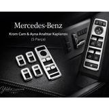Mercedes Gl Krom Cam ve Ayna Anahtar Kaplaması 5 Parça (2013-2015) - Gümüş