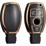 Mercedes Uyumlu Benz W212 Gold Anahtar Kılıfı Siyah Renk