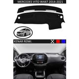 Mercedes Vito W447 2014-2021 İçin Uygun Torpido Koruma Halısı Siyah Kenar Renk Siyah