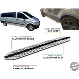 Mercedes Vıto W639 Camlı Van Uzun Şase Araca Özel Yan Basamak 2004 2005 2006 2007 2008 2009 2010 2011 2012 2013 2014 - Siyah - Açık Gri
