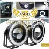 Mercekli Angel Led Halkalı Sis Far Metal Alaşım Gövde Su Geçirmez 89 MM Beyaz